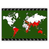 Peter Smolkas Reiseroute um die Welt - vier Jahre (2000-2004), fünf Kontinente, 55 Länder, 71.511 geradelte Kilometer