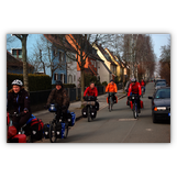 Die Radler verlassen Erlangen in Richtung Osten.